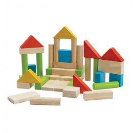 Plan Toys - 40 קוביות צבעוניות מעץ
