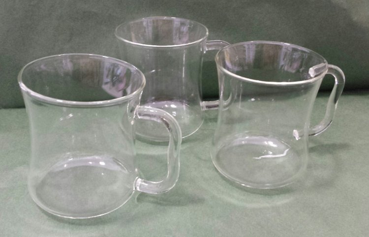 Glass Mugs- כוסות זכוכית עם ידיות- סט של 6