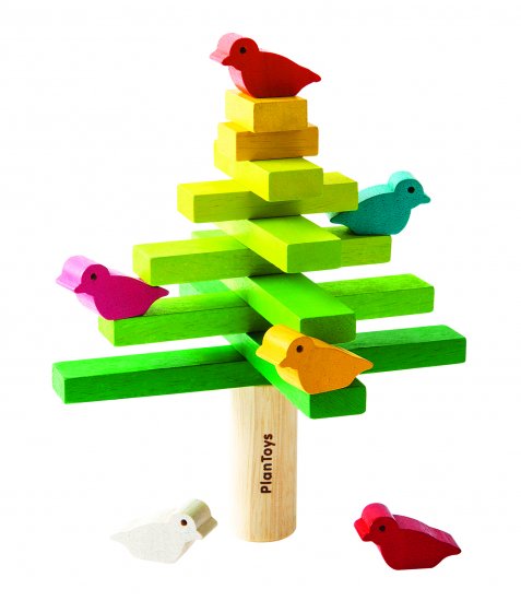 Plan Toys שיווי משקל ציפורים מעץ