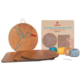 Kipod Embroidery on wood – animals
