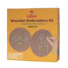 Kipod Embroidery on wood – insects