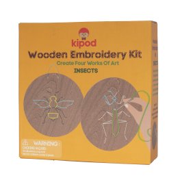Kipod Embroidery on wood – insects