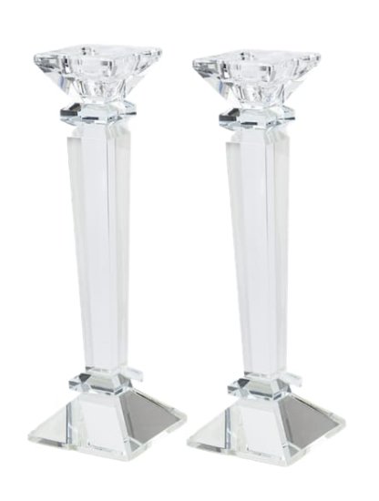 Schönfeld-Set of Clear Crystal Candlesticks
