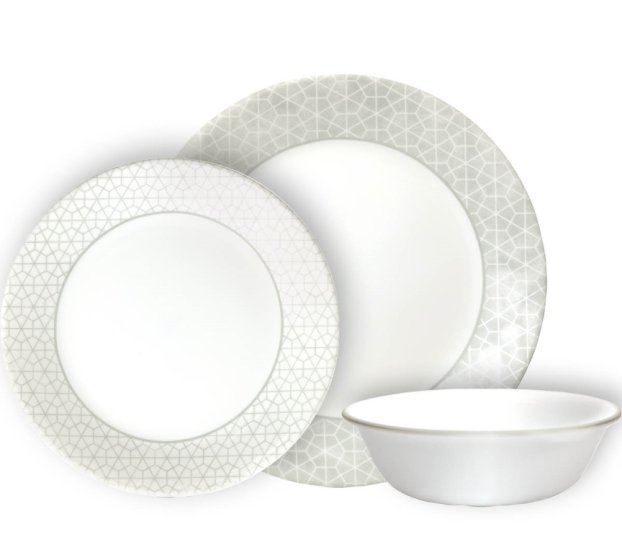 Corelle סט צלחות 18 חלקים, Knox