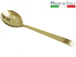 Salvinelli Long Slotted Serving Spoon-Gold