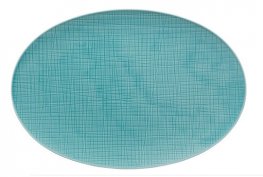 Mesh Aqua Oval Platter 34cm