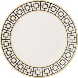MetroChic bread plate, white/black/gold