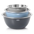 OXO 3-Piece Stainless Steel Mixing Bowl Set - Blue/Gray
