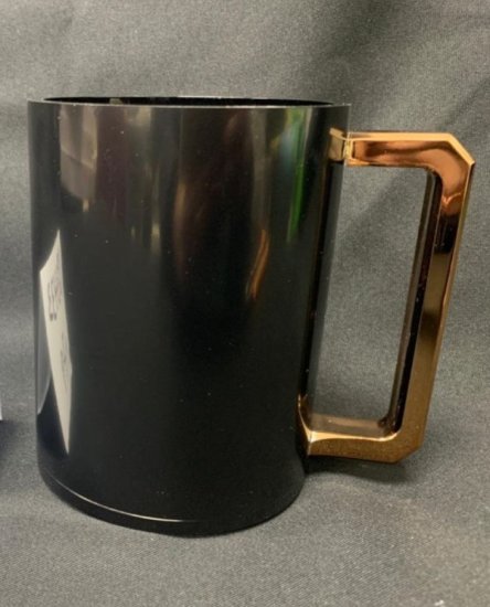 Schönfeld-Acrylic Washing Cup Black with Gold Handles