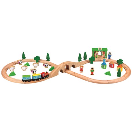 wooden train construction set