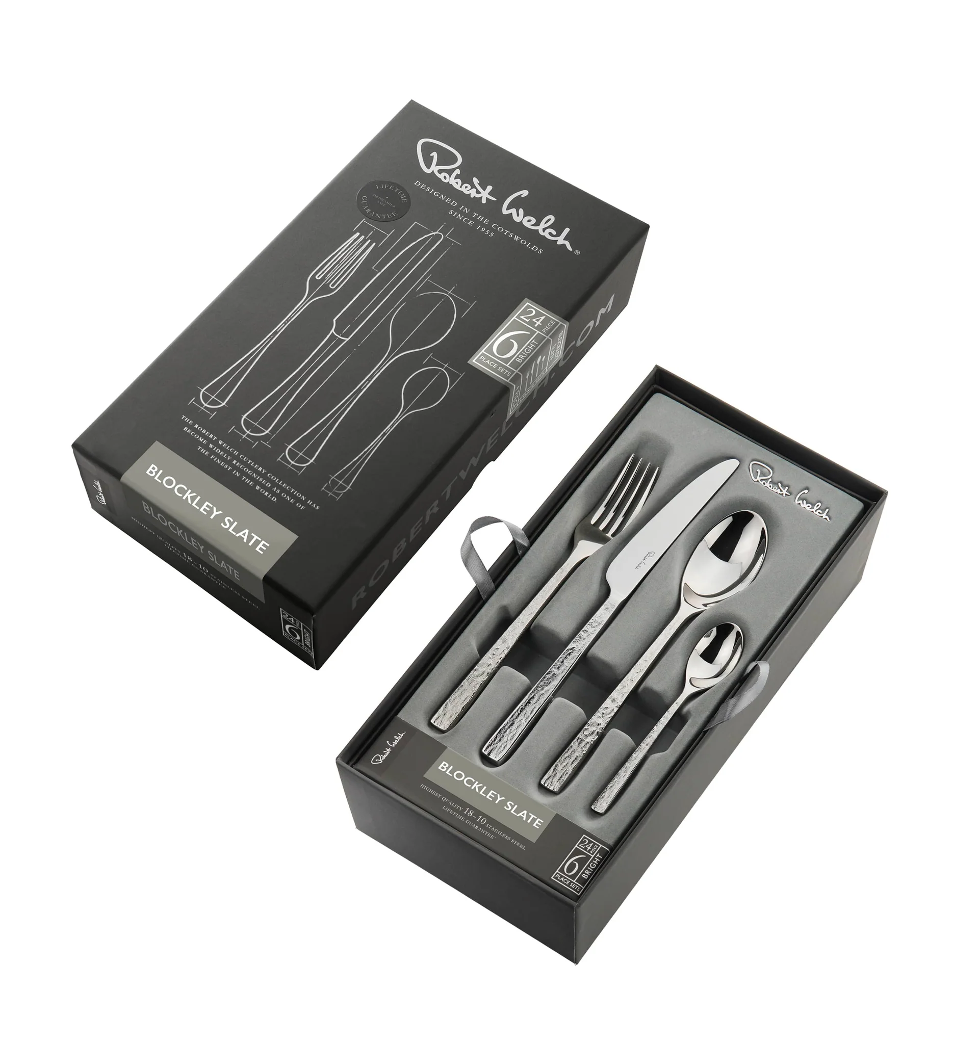 ROBERT WELCH Blockley Slate Cutlery Set 24 Piece for 6 People