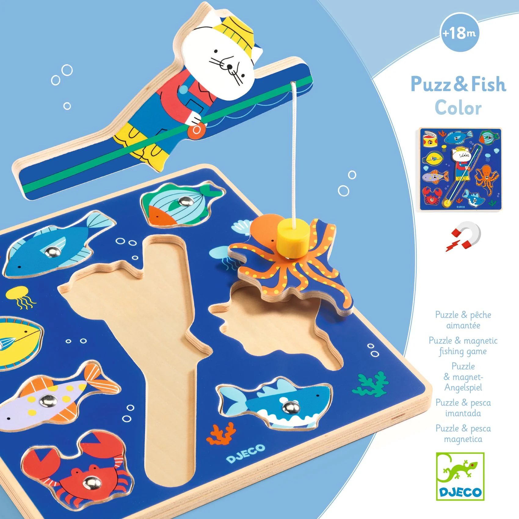 Djeco-Puzzle & Magnetic fishing game
