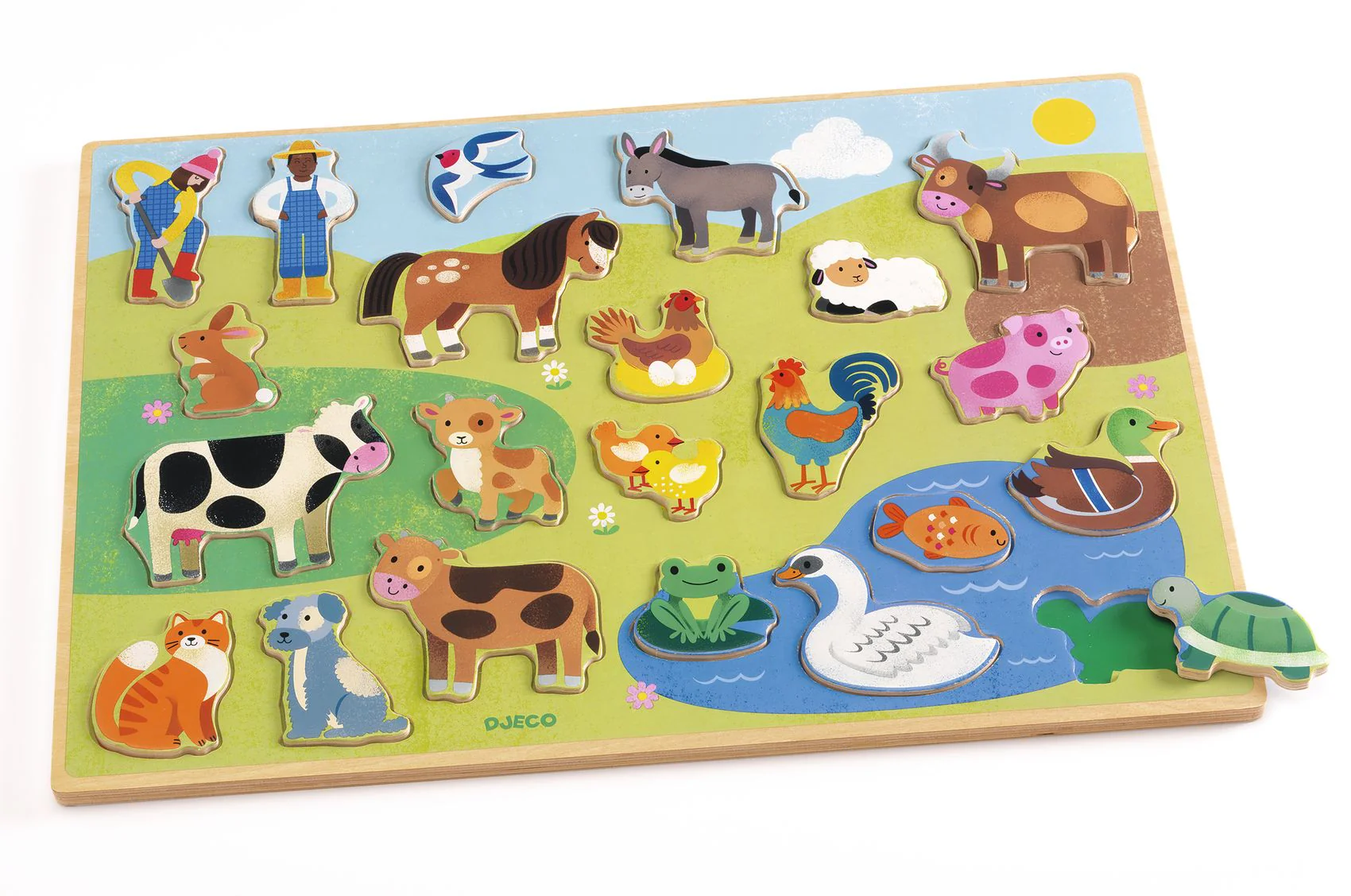 Djeco-Big wood puzzle- farm
