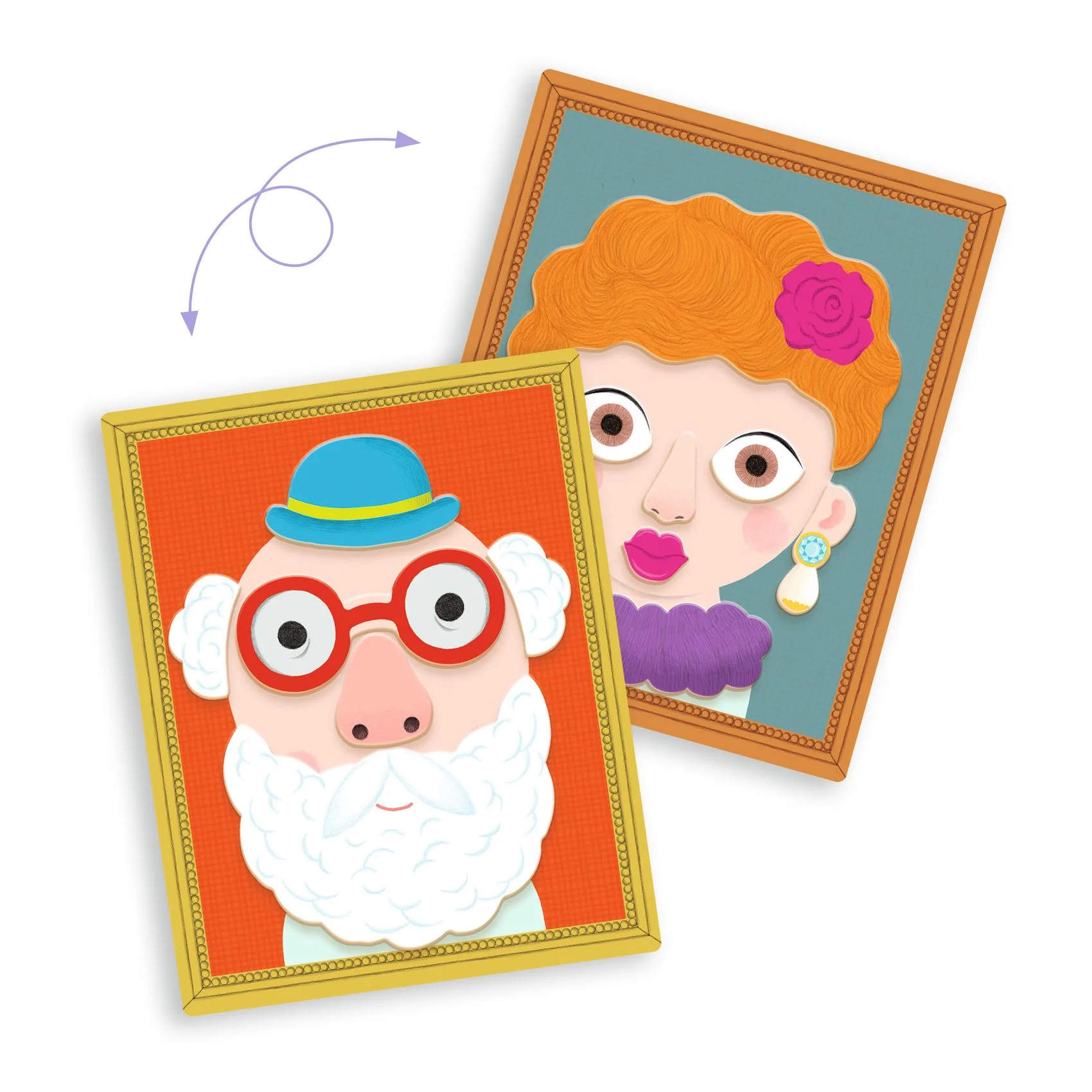 Djeco- Inzebox Portraits magnetic game