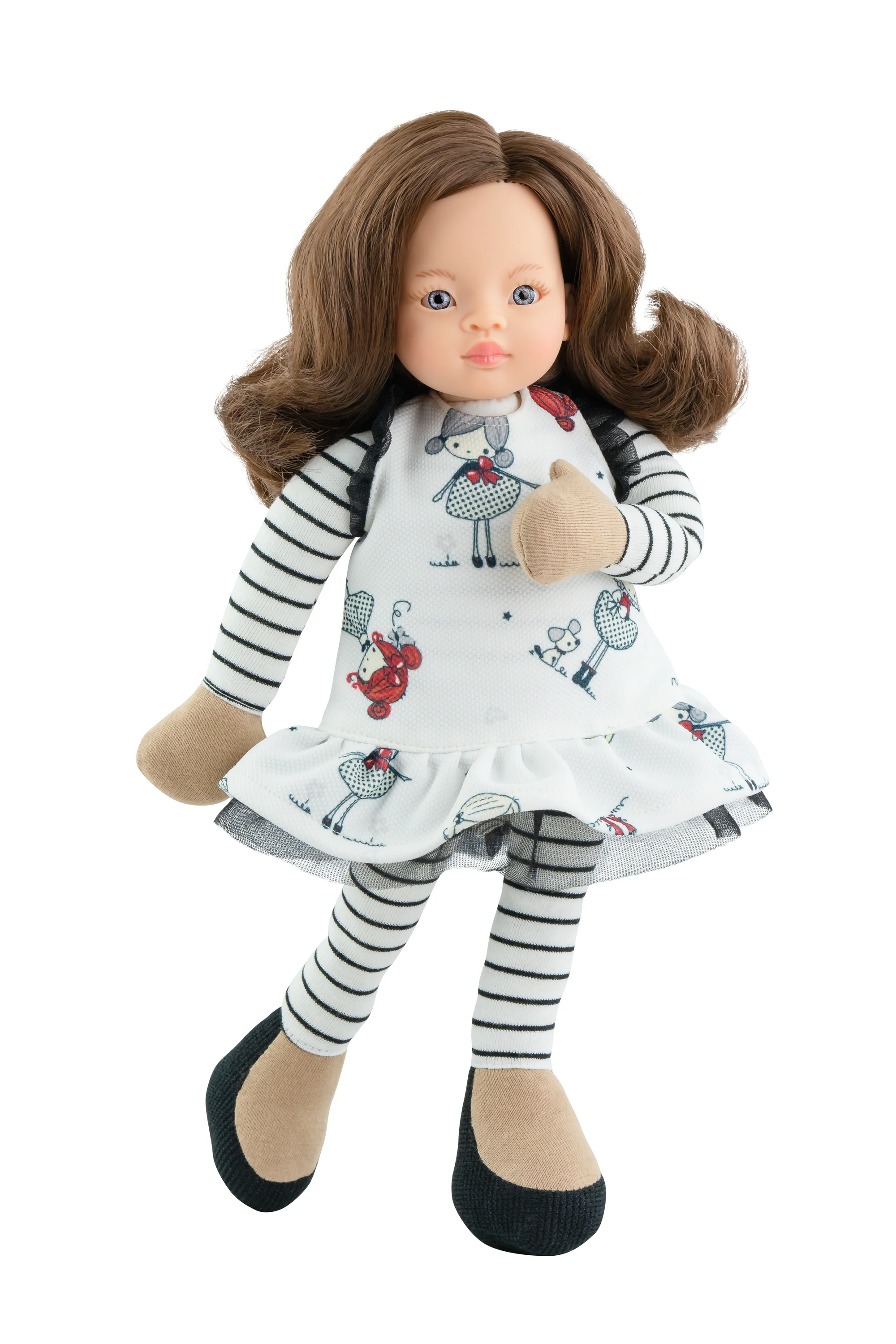 PAOLA REINA Soft doll - my first friend Leo white dress