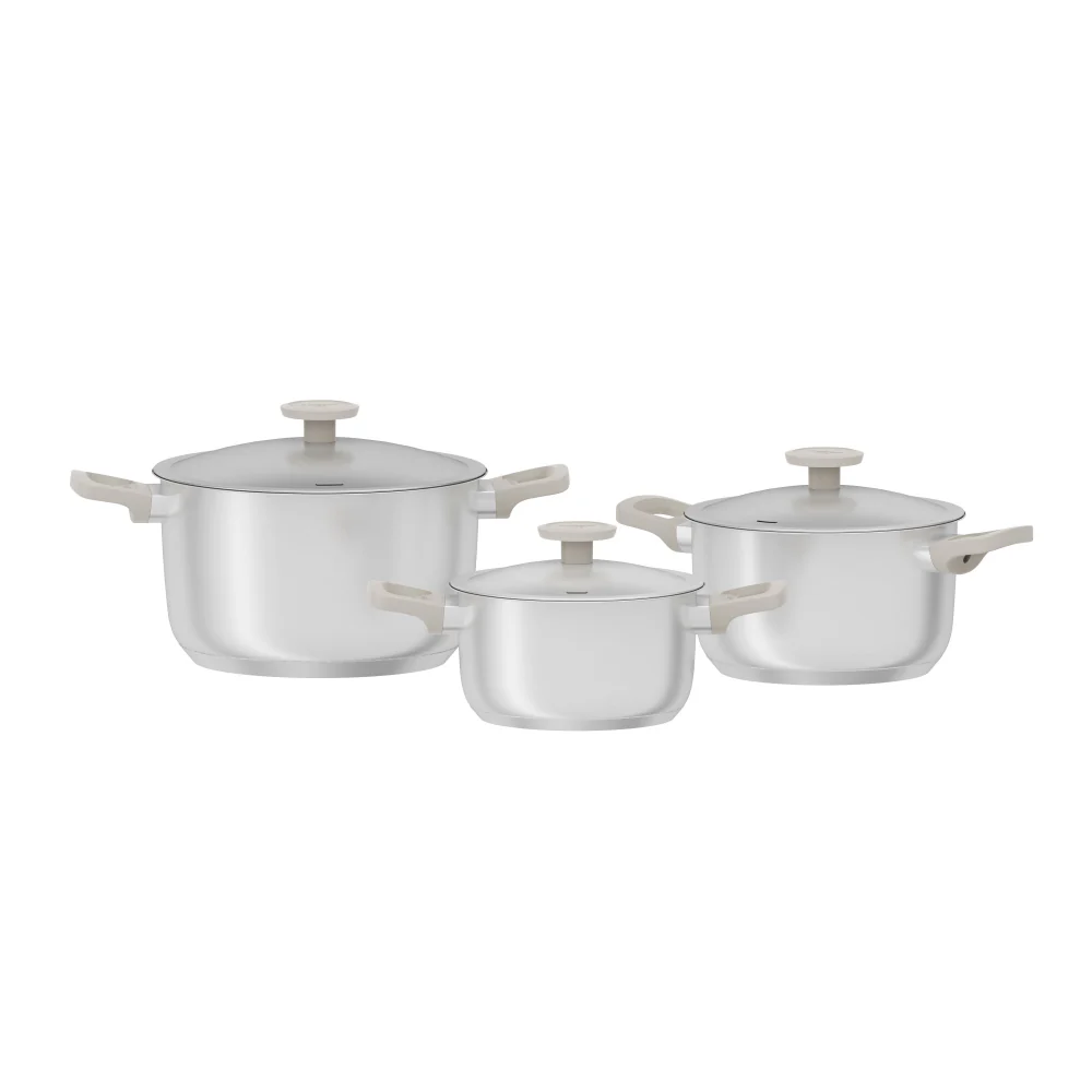 Berghoff Bolt 6-pc cookware set cream