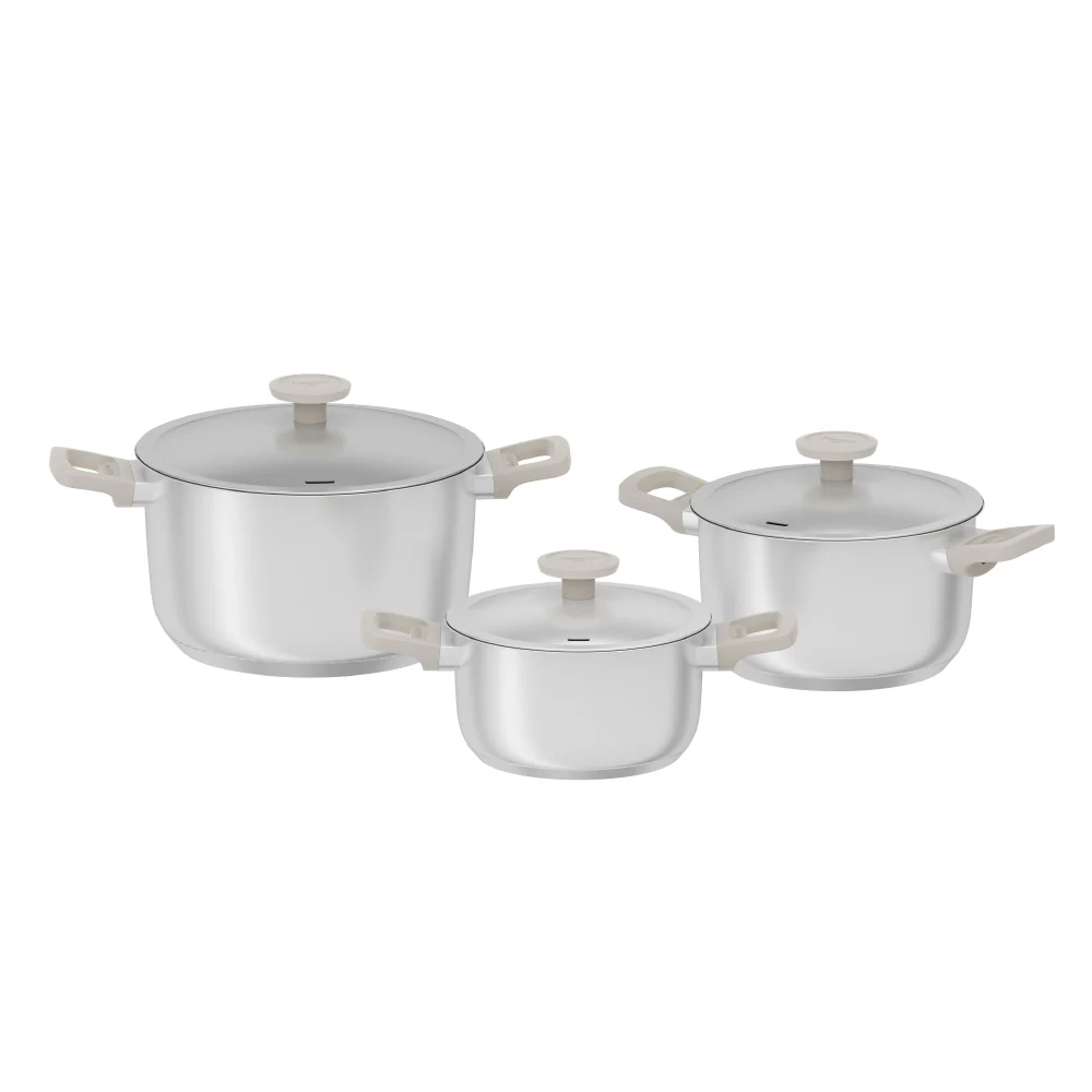 Berghoff Bolt 6-pc cookware set cream