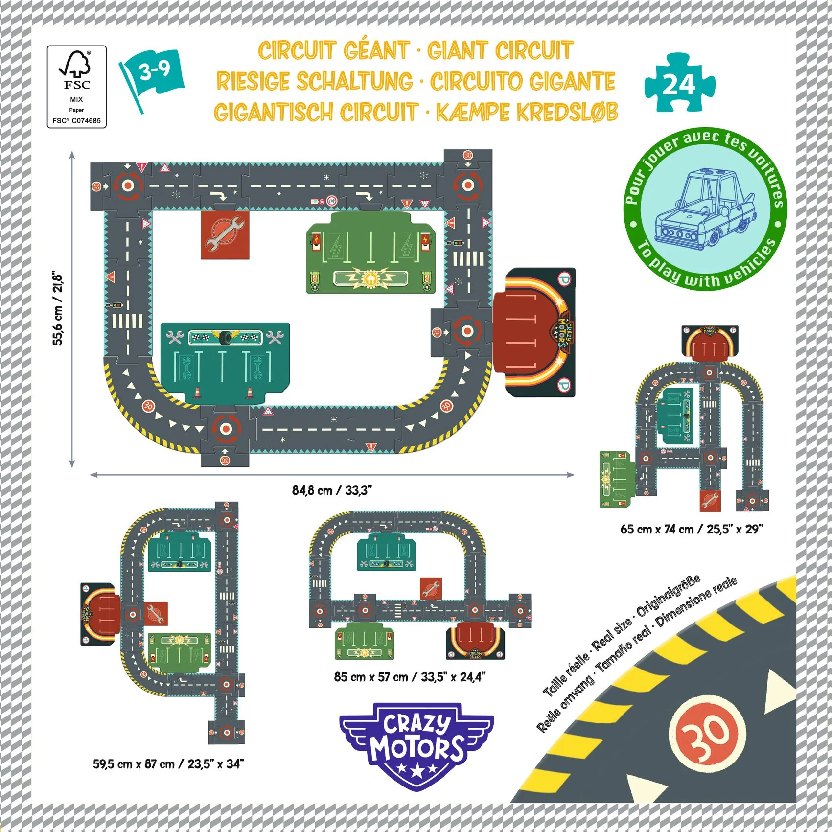 Djeco-Crazy Motors Giant Road Circuit