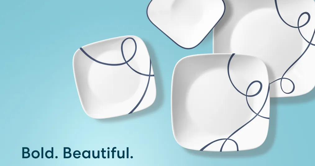 Corelle סט צלחות 12 חלקים, Lia Square