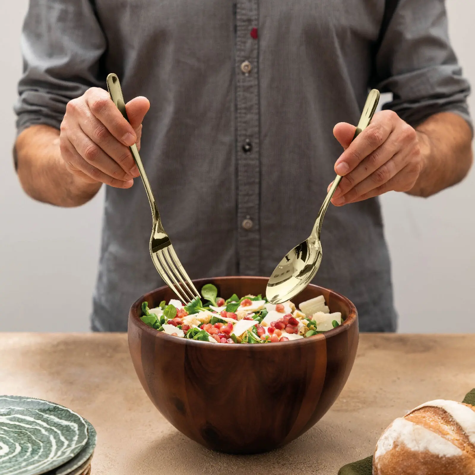 Sambonet Taste Serving cutlery set, 2 pieces Champagne